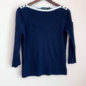 Ralph Lauren Button Shoulder Top